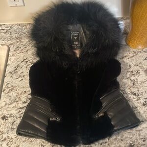 Guess Faux Fur & Faux Leather Vest